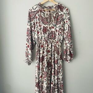Banana Republic Paisley Long Sleeve Dress